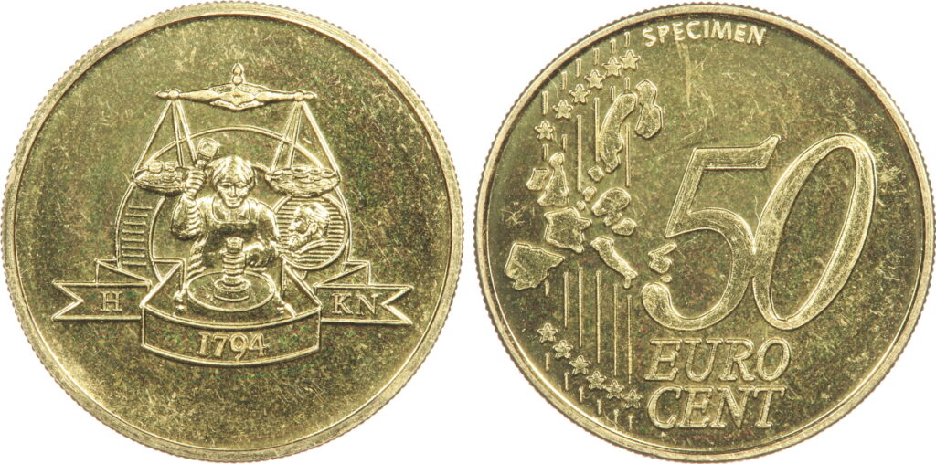 50 centimes euro (1998) specimen, Birmingham