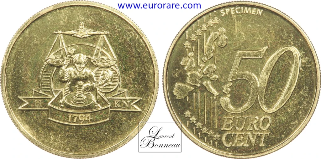 50 centimes euro (1998) specimen, Birmingham