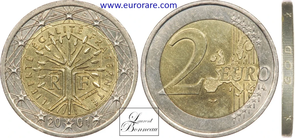 2 euros 1999 fautée, flan Pays-Bas tranche GOD ZIJ MET ONS